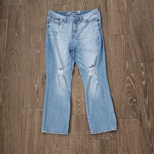 Seven7 Crop Ripped Distressed Light wash Denim Size 8